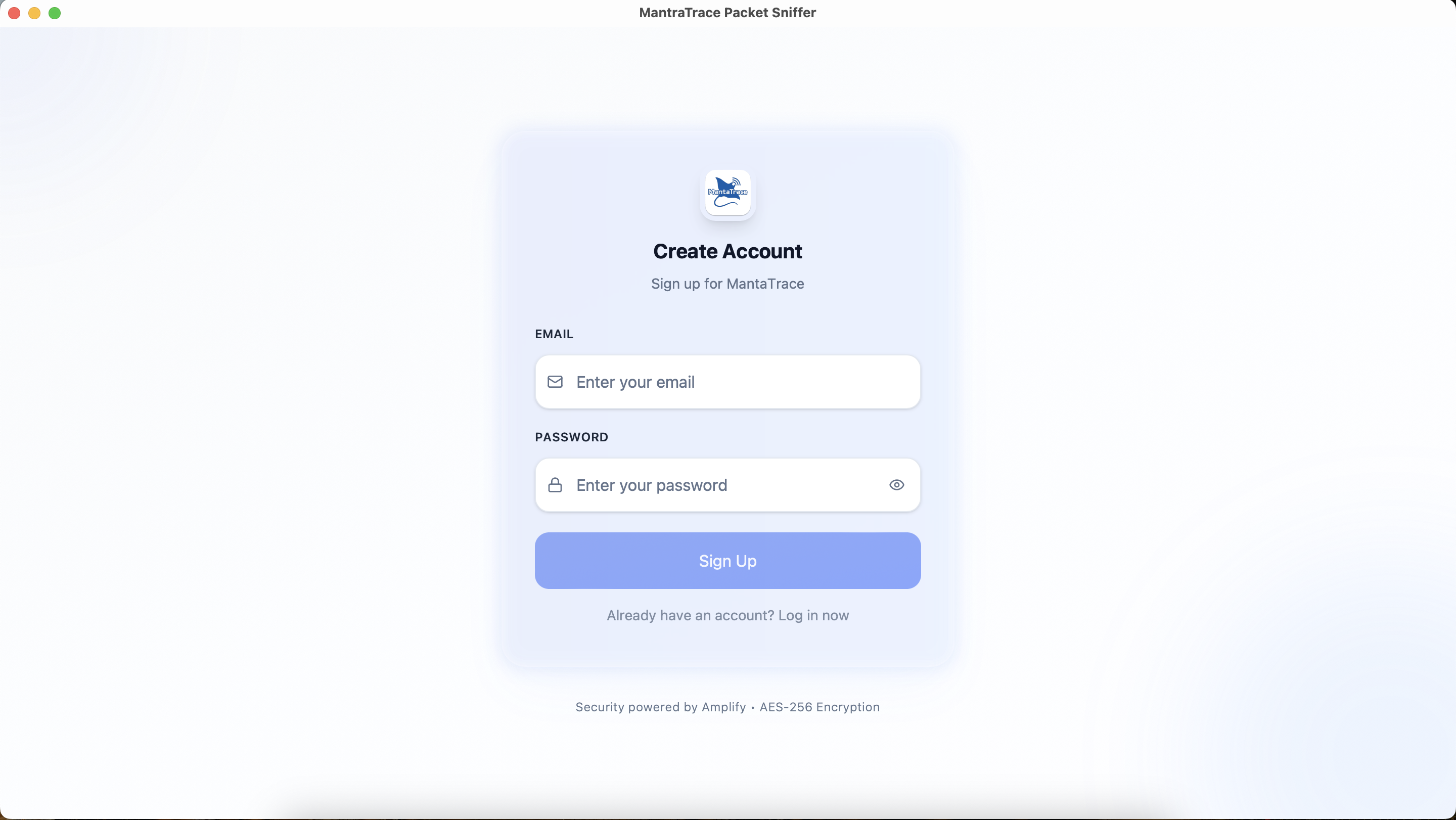 MantaTrace Sign Up Form